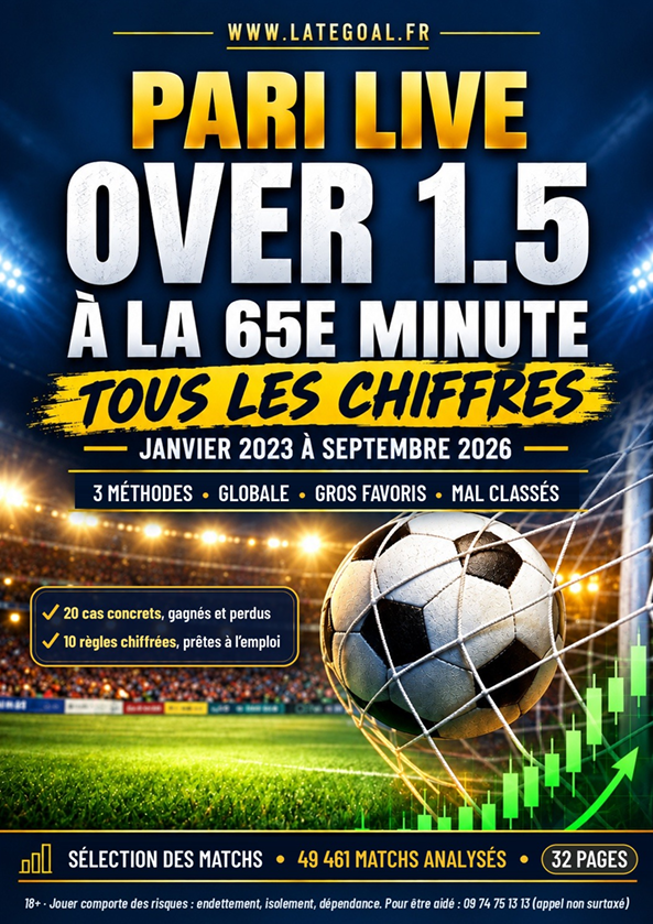 Couverture de l'ebook Over 1.5 à la 65e minute : stratégies de trading football live